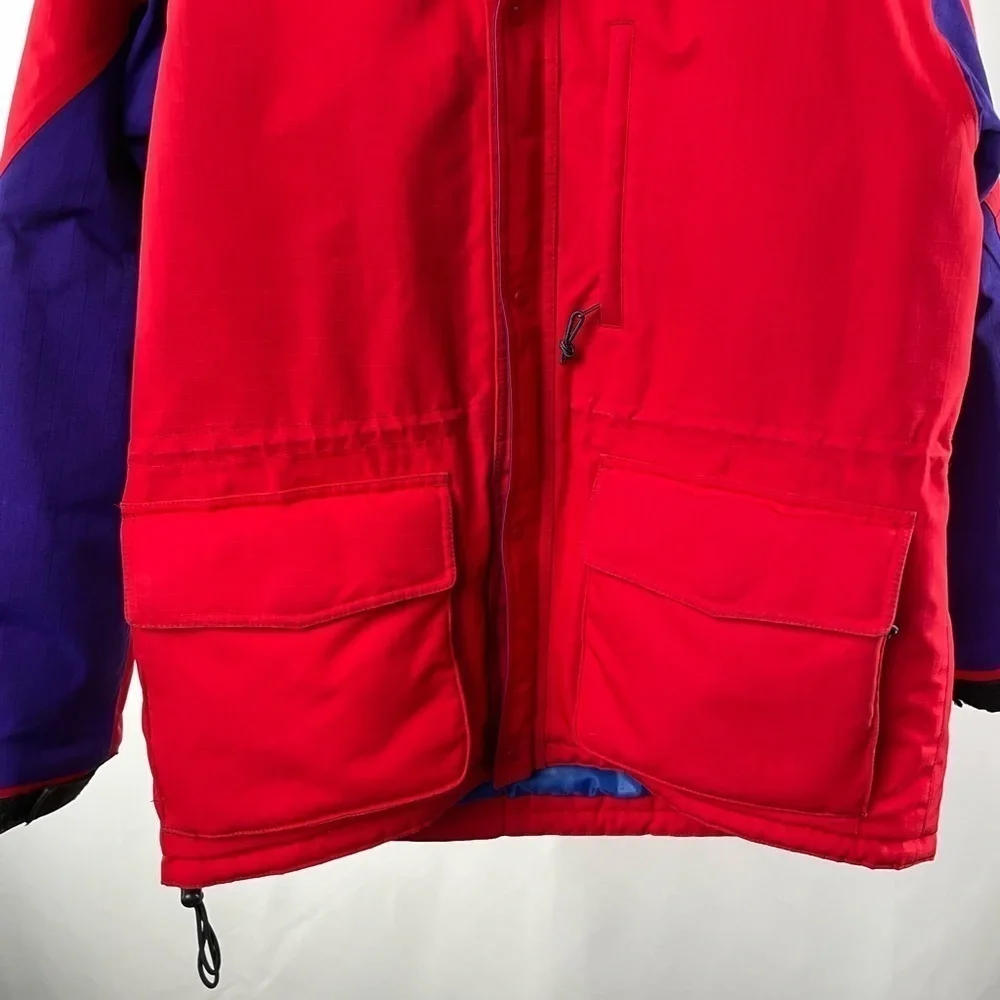 Vintage Reebok Outdoors Full‎ Zip Parka in Red Blue Size Large